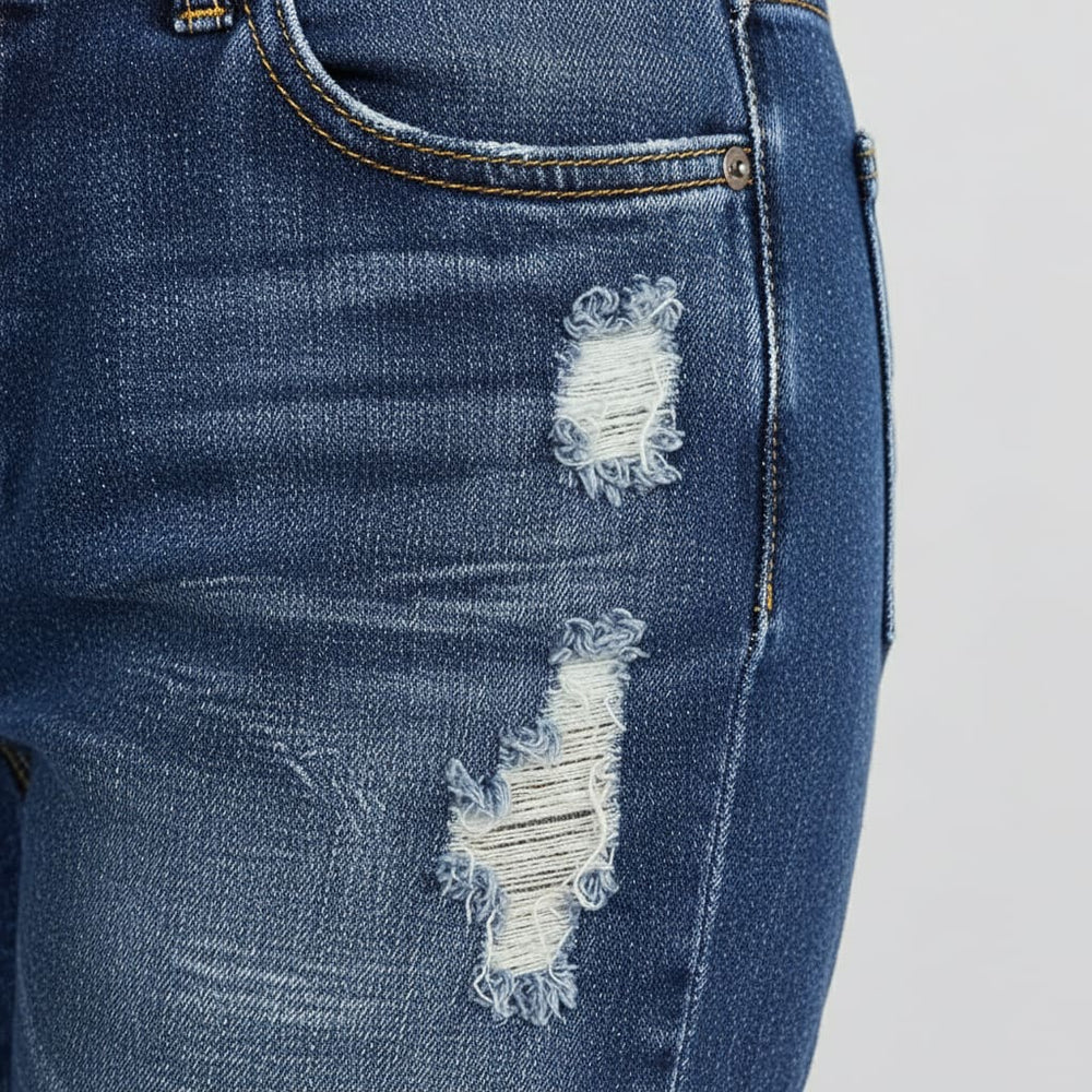 Lässige Damen Stretch Jeans | High Waist | Straight Fit