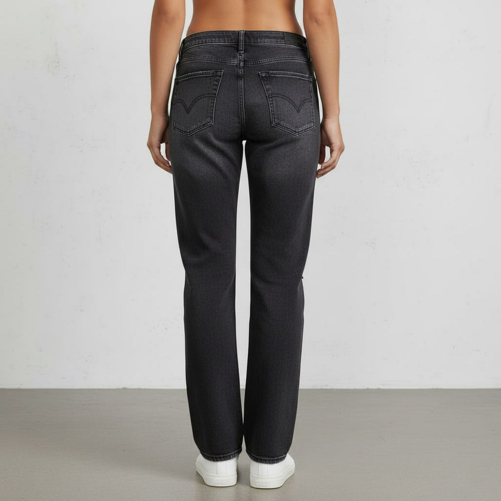 Lässige Damen Stretch Jeans | High Waist | Straight Fit