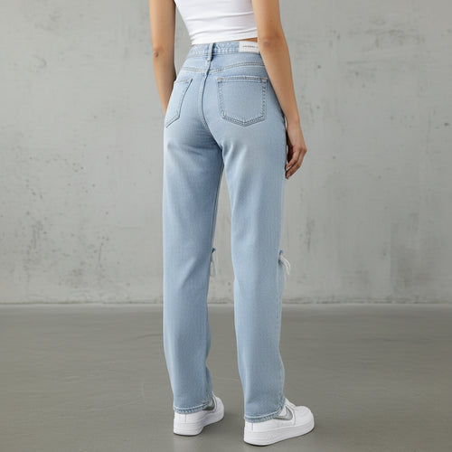 Damen Straight Jeans | Locker, Destroyed & Stretch