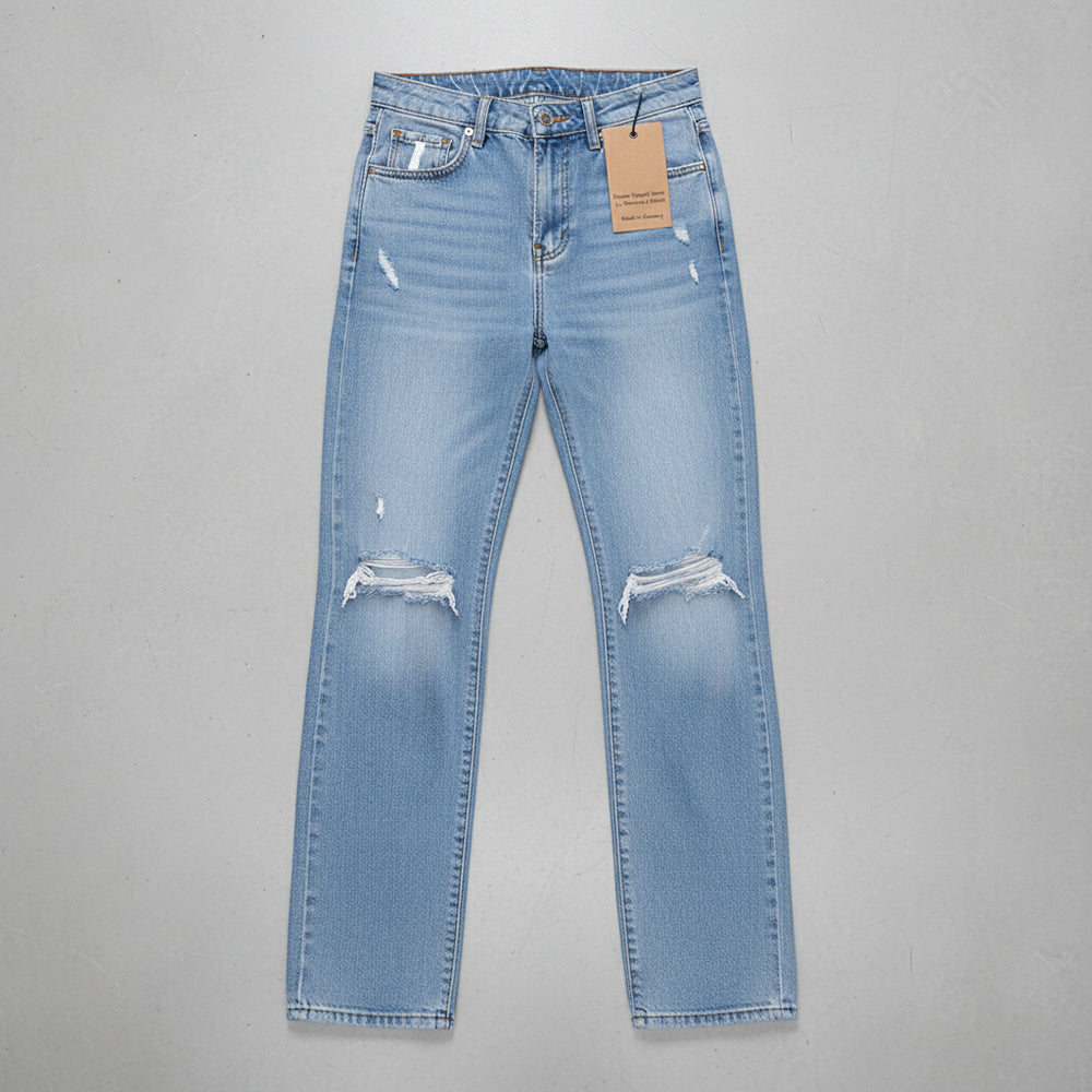 Damen Straight Jeans | Locker, Destroyed & Stretch