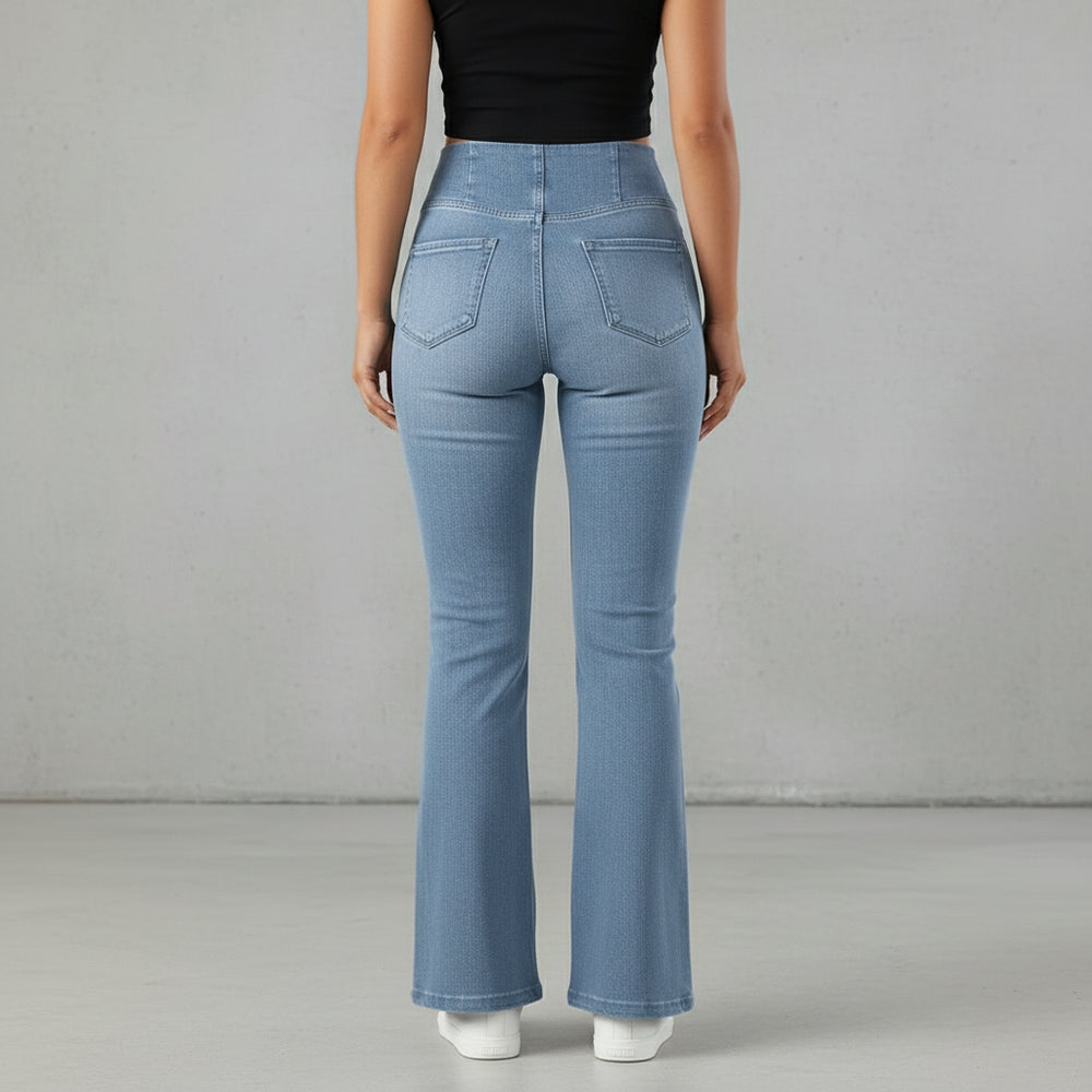 High Waist Damen Jeans mit Schlag | Stretch