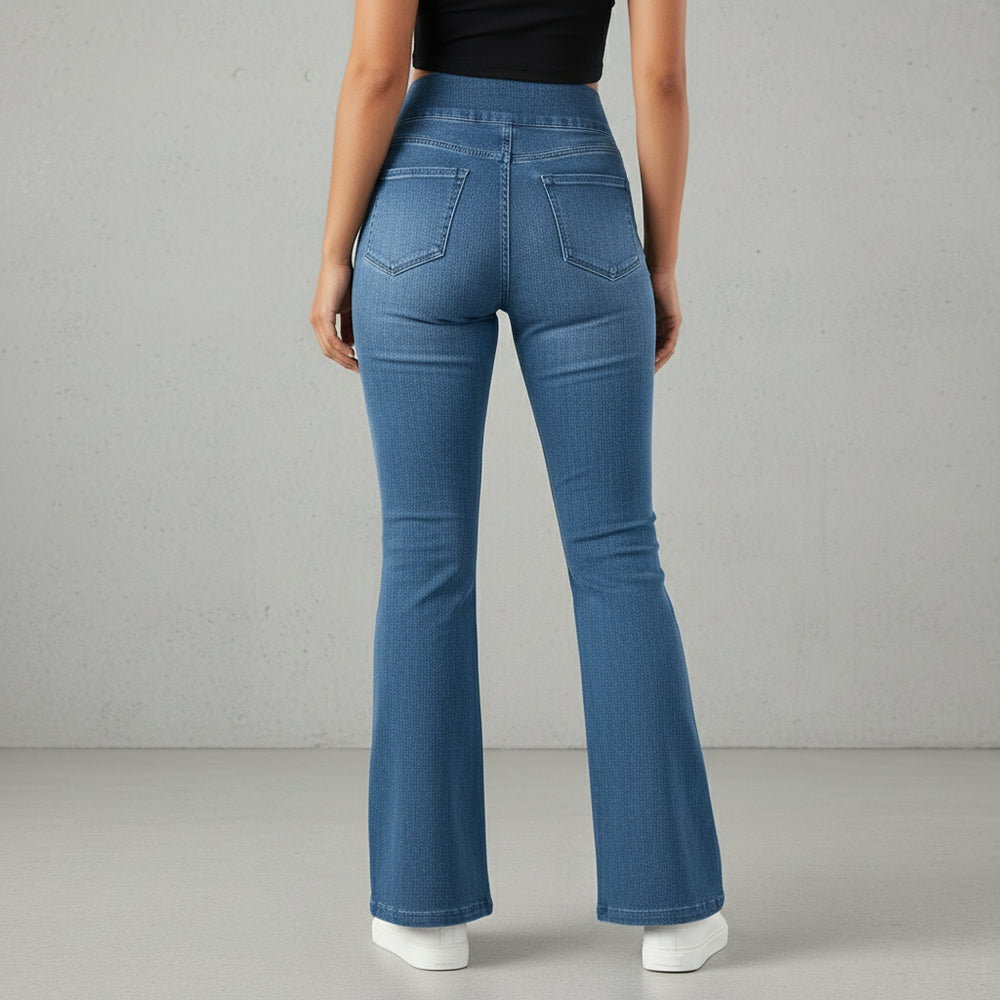 High Waist Damen Jeans mit Schlag | Stretch