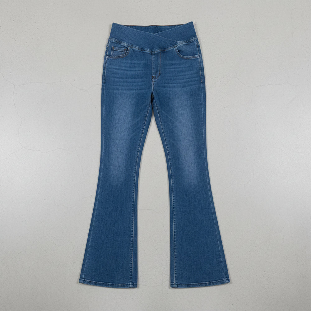 High Waist Damen Jeans mit Schlag | Stretch