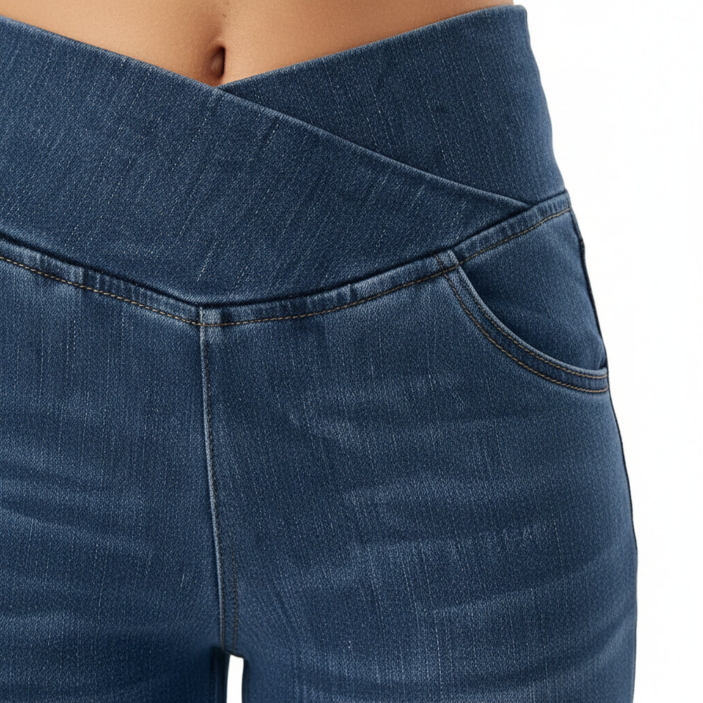 High Waist Damen Jeans mit Schlag | Stretch