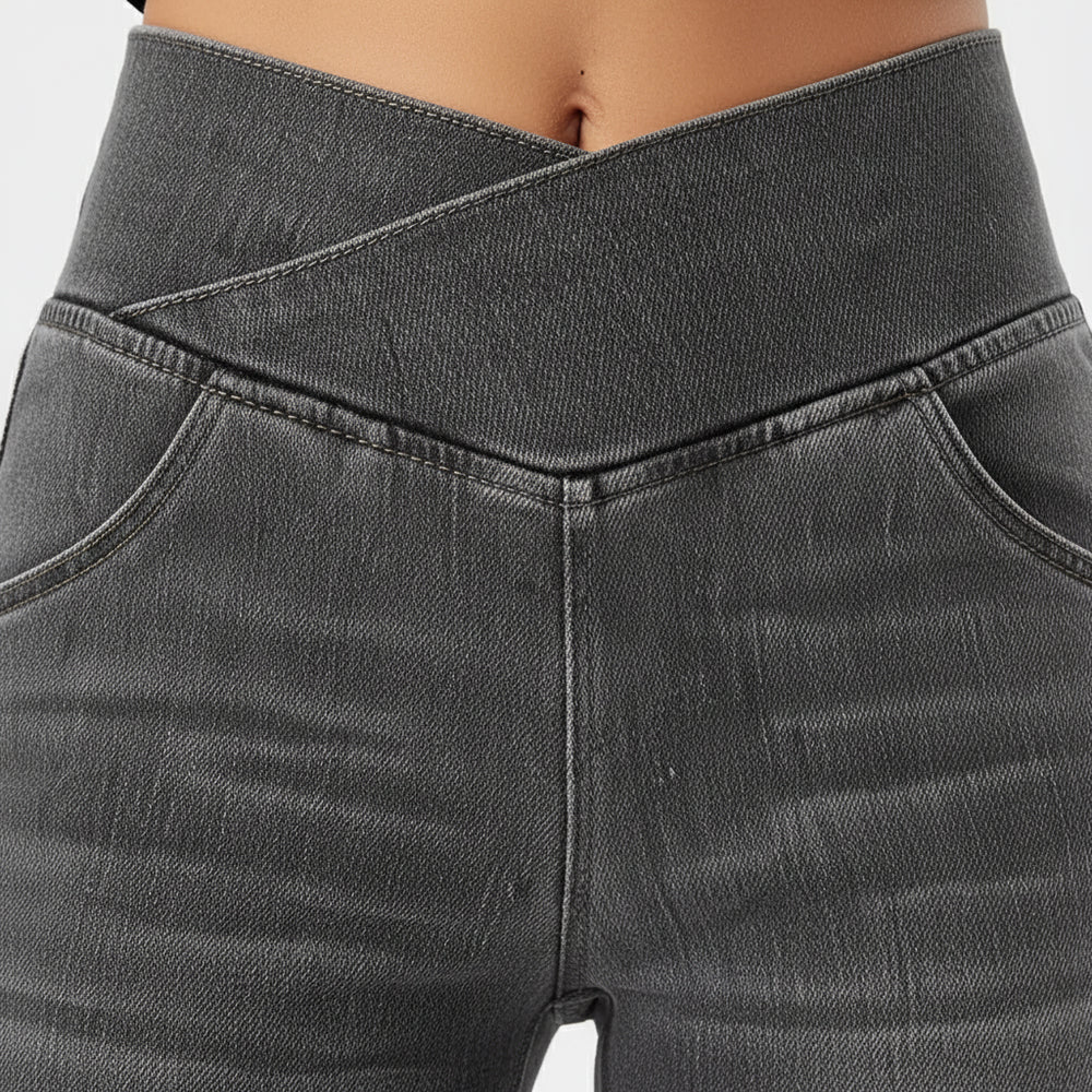 High Waist Damen Jeans mit Schlag | Stretch
