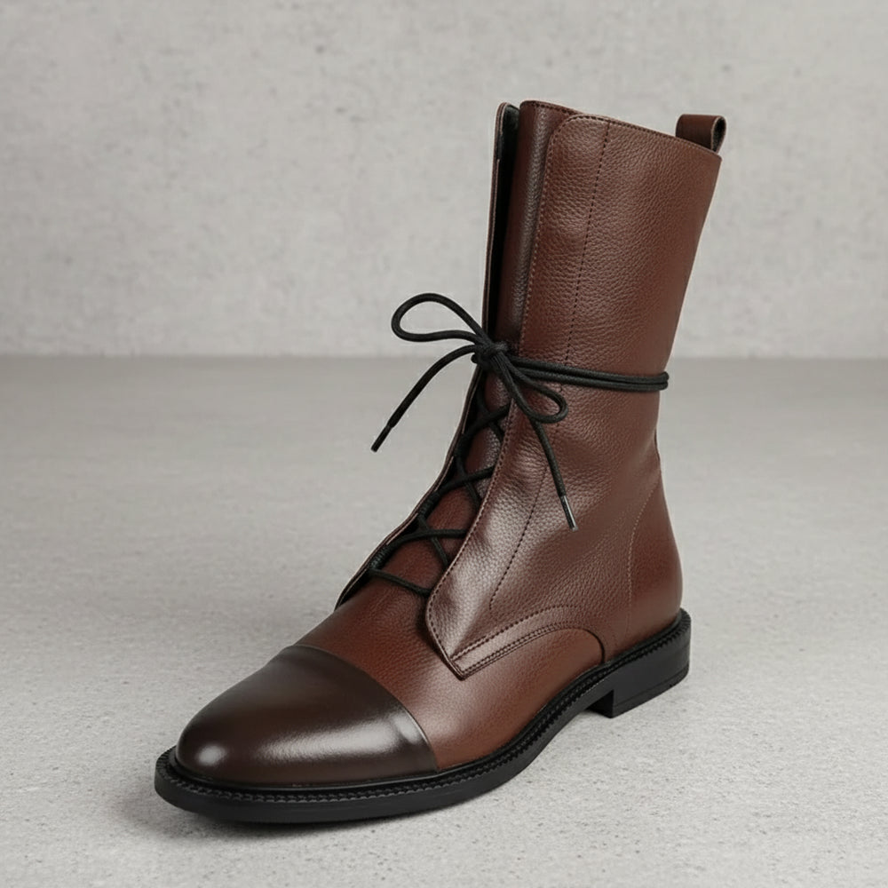 Damen Leder Schnürstiefeletten | Warm | Bequem