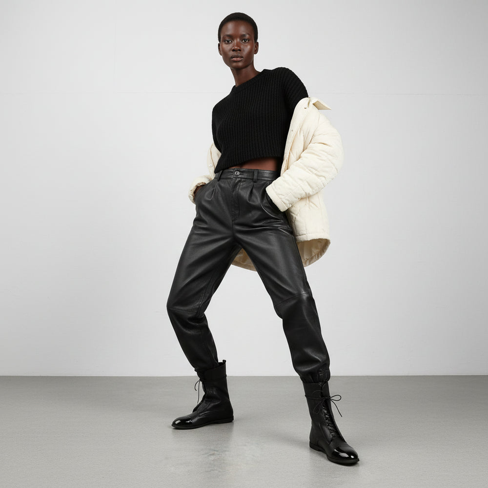 Damen Leder Schnürstiefeletten | Warm | Bequem