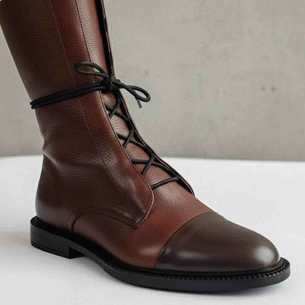 Damen Leder Schnürstiefeletten | Warm | Bequem