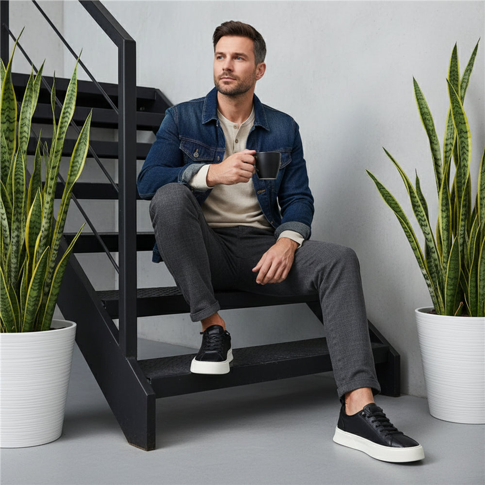 Lässige Herren Ledersneaker | Bequem