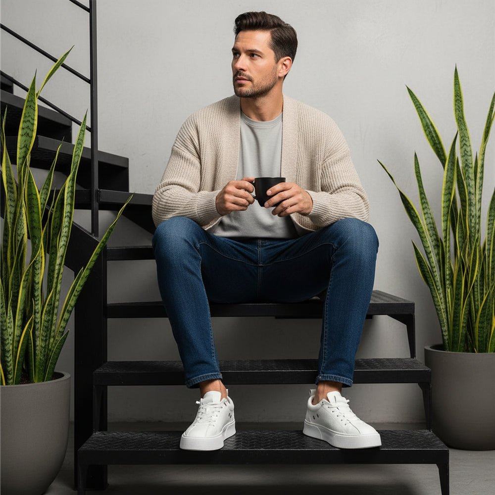 Lässige Herren Ledersneaker | Bequem