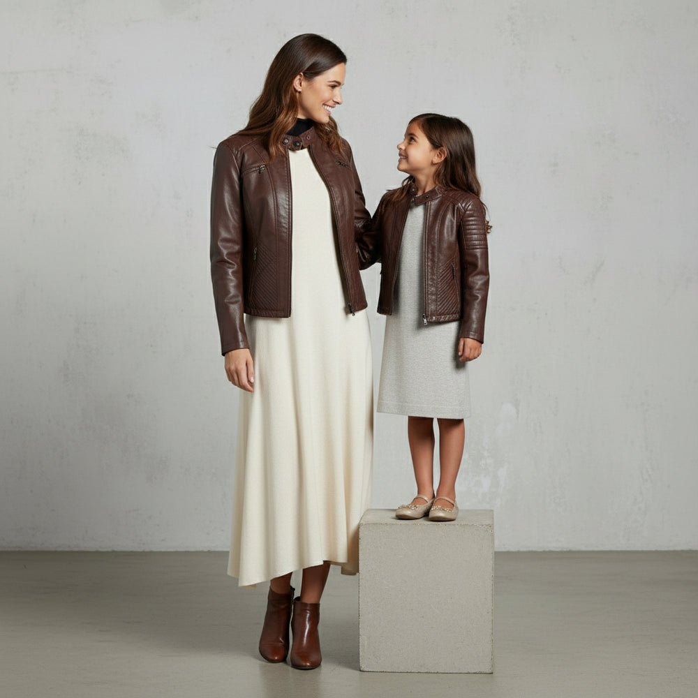 Damen Lederjacke Slim Fit | Herbst