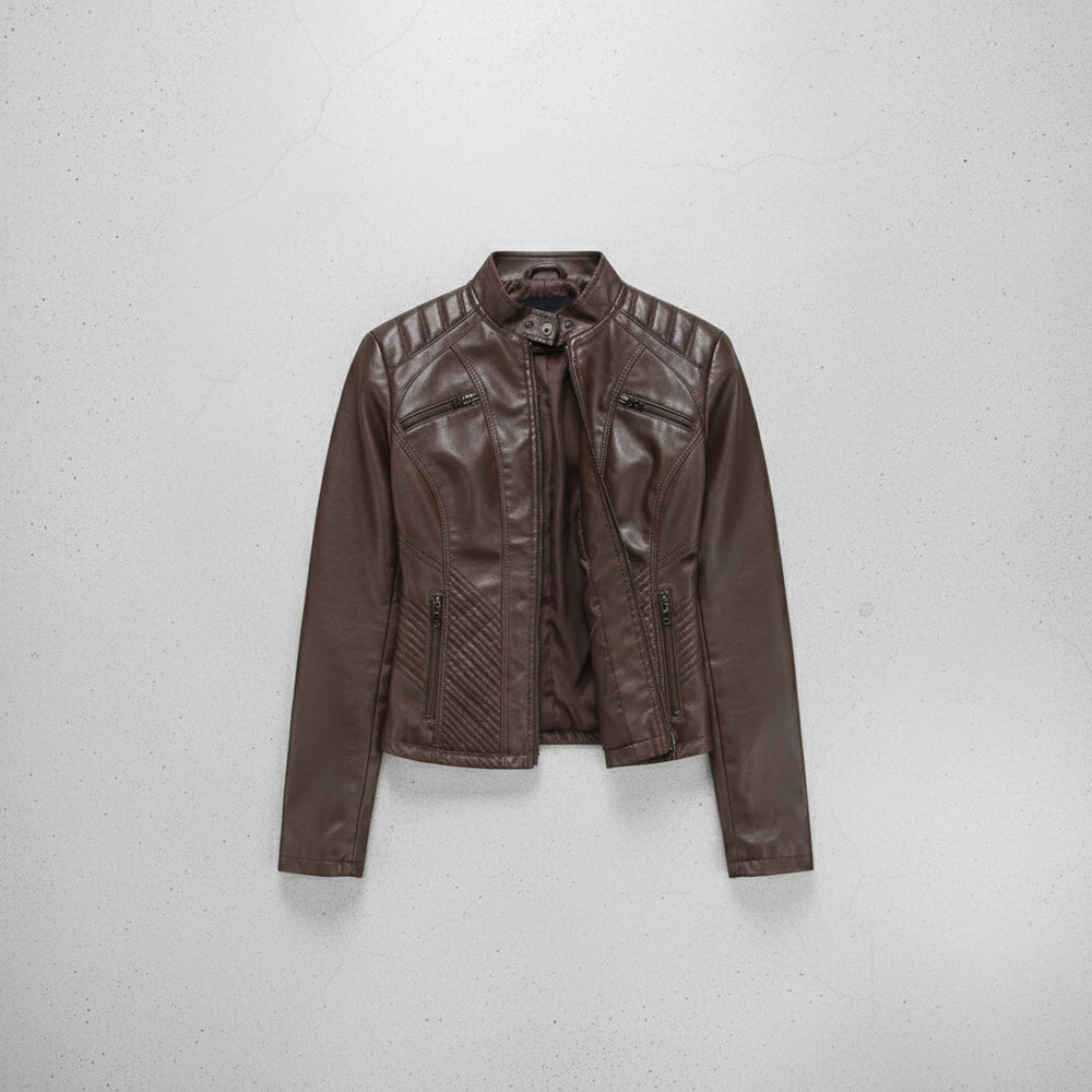 Damen Lederjacke Slim Fit | Herbst