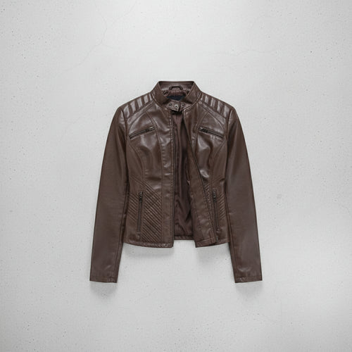 Damen Lederjacke Slim Fit | Herbst