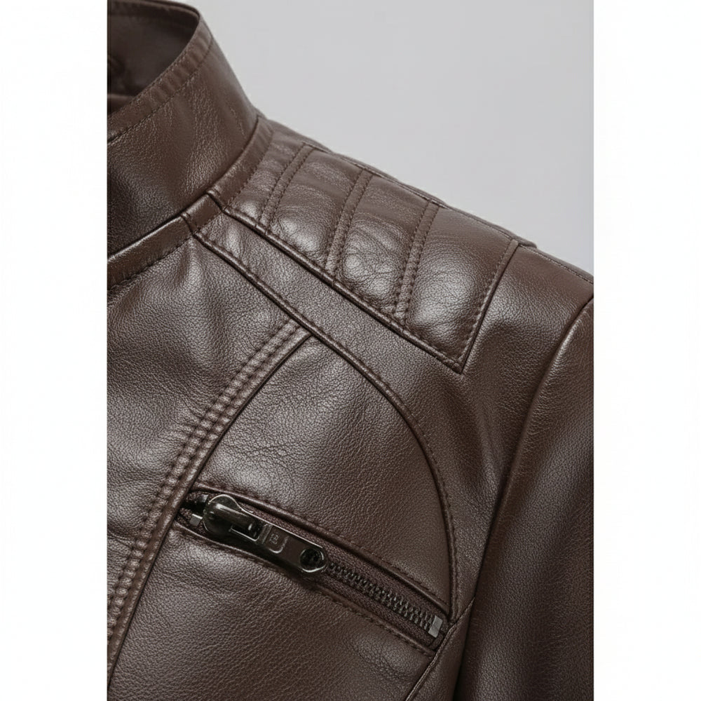 Damen Lederjacke Slim Fit | Herbst