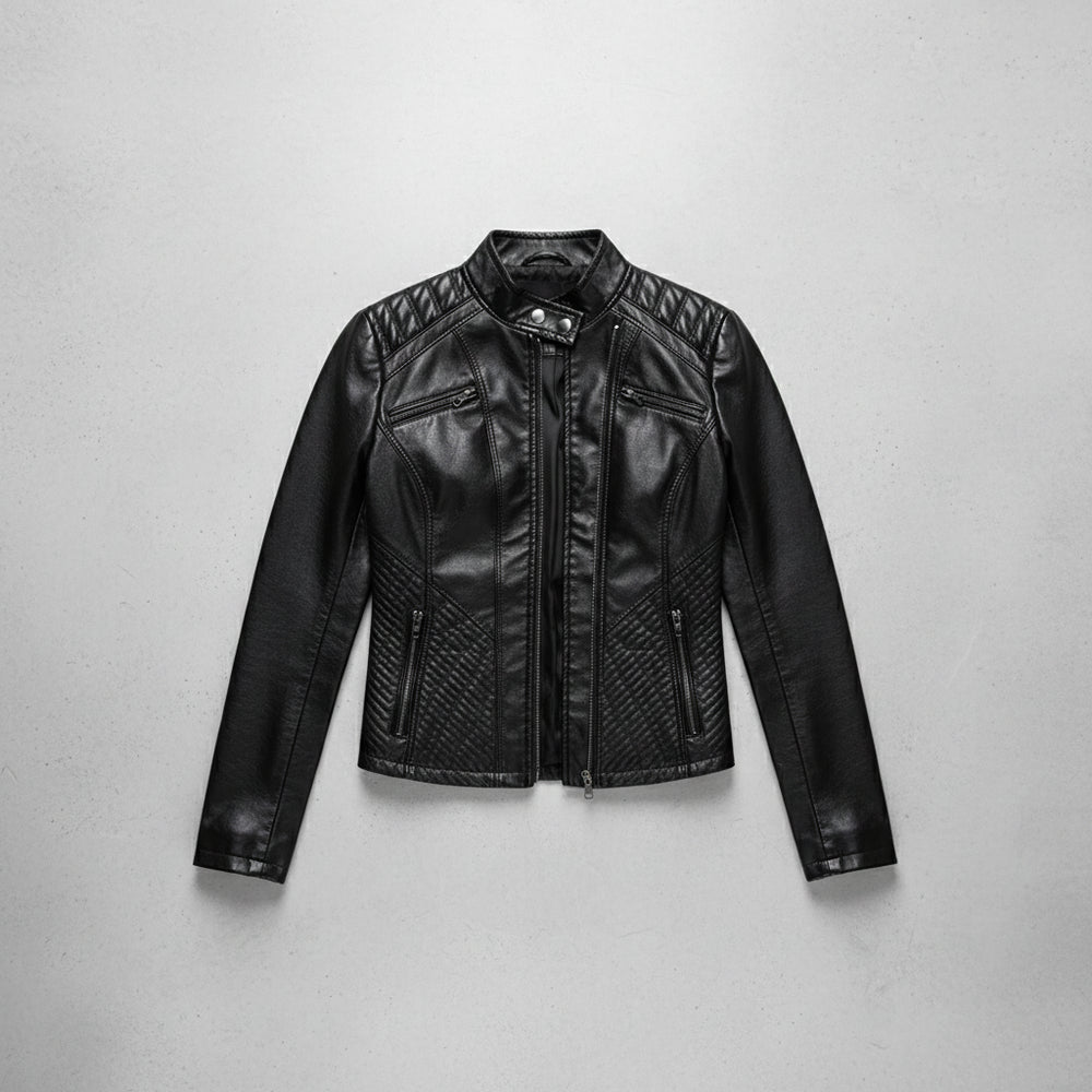 Damen Lederjacke Slim Fit | Herbst