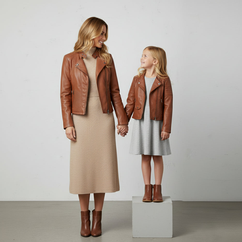 Damen Lederjacke Slim Fit | Herbst