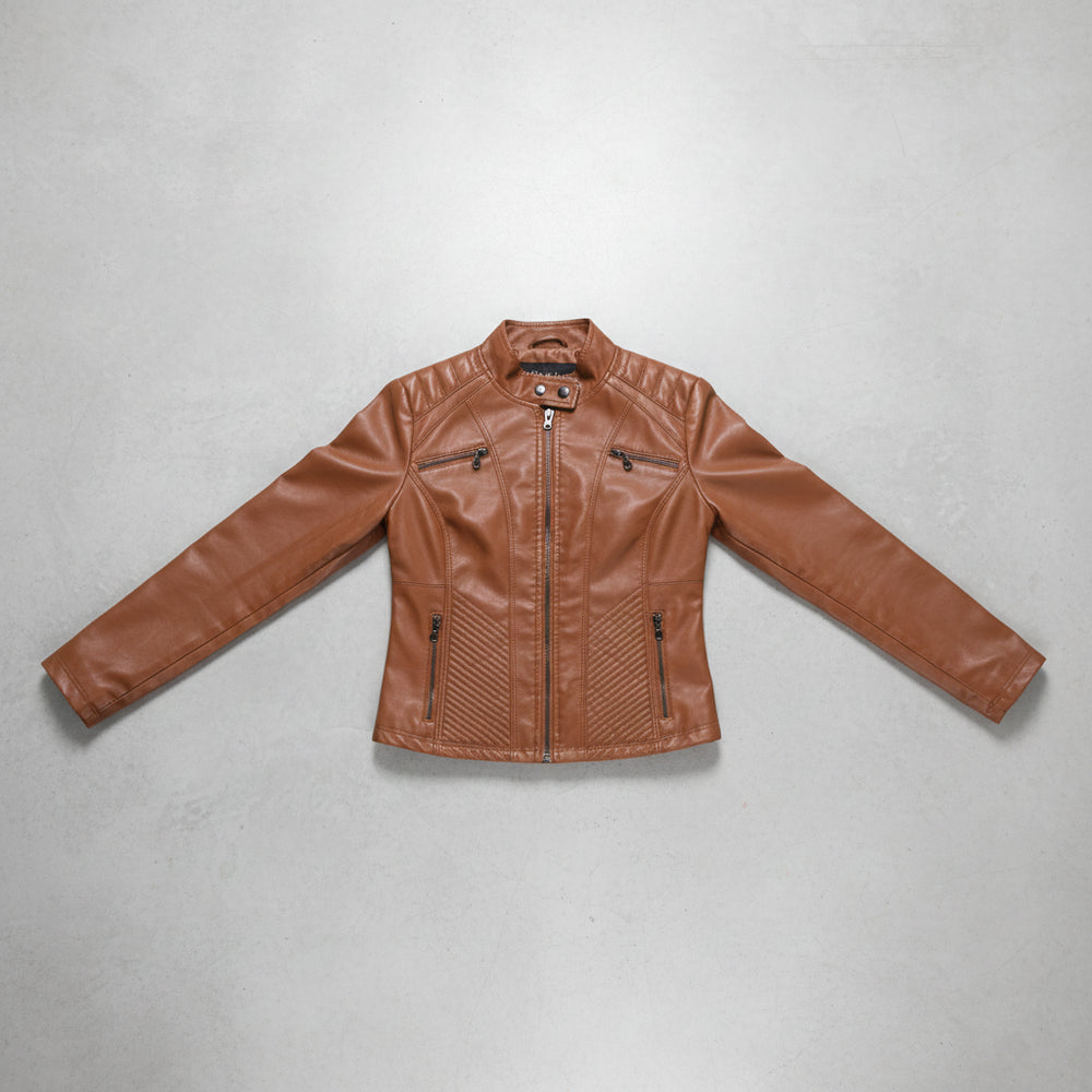 Damen Lederjacke Slim Fit | Herbst