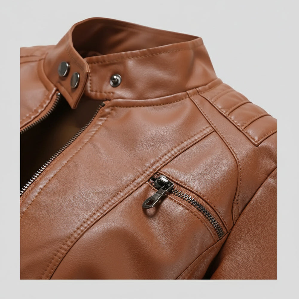 Damen Lederjacke Slim Fit | Herbst