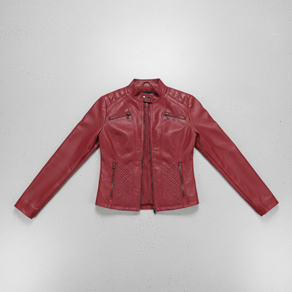 Damen Lederjacke Slim Fit | Herbst