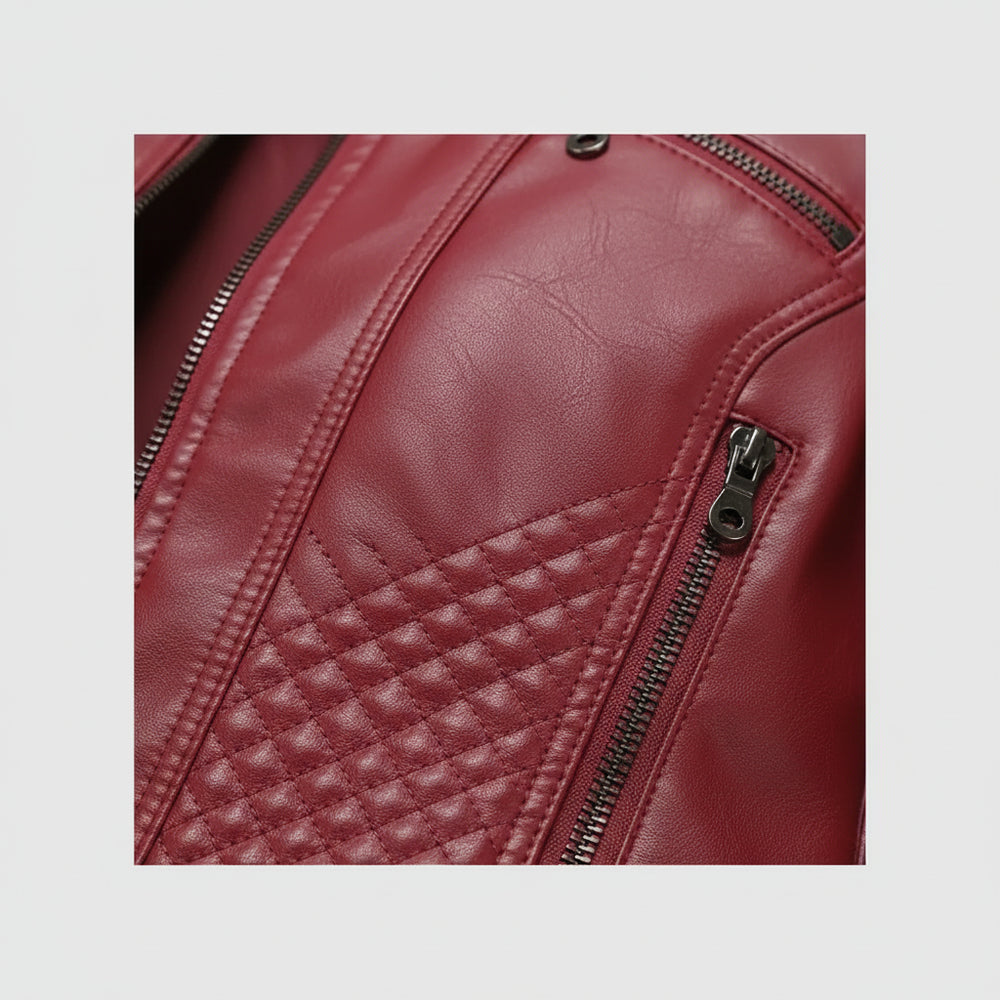 Damen Lederjacke Slim Fit | Herbst