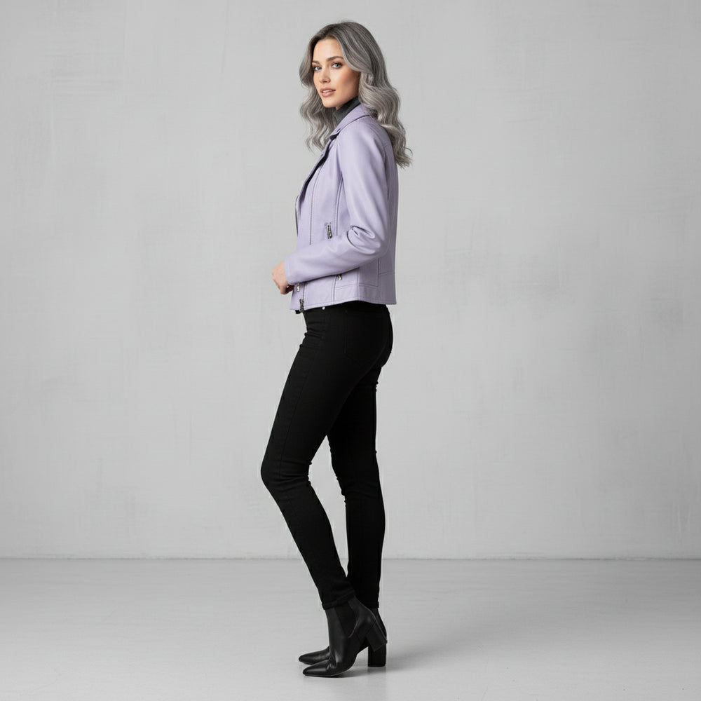 Damen Lederjacke Slim Fit | Herbst