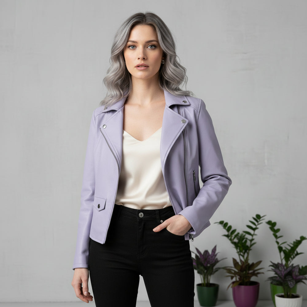 Damen Lederjacke Slim Fit | Herbst