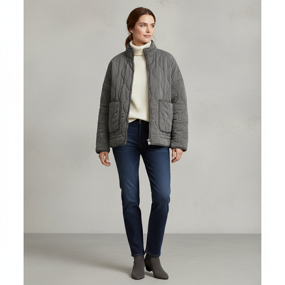 Lässige Damen Steppjacke aus Baumwolle | Herbst | Stehkragen