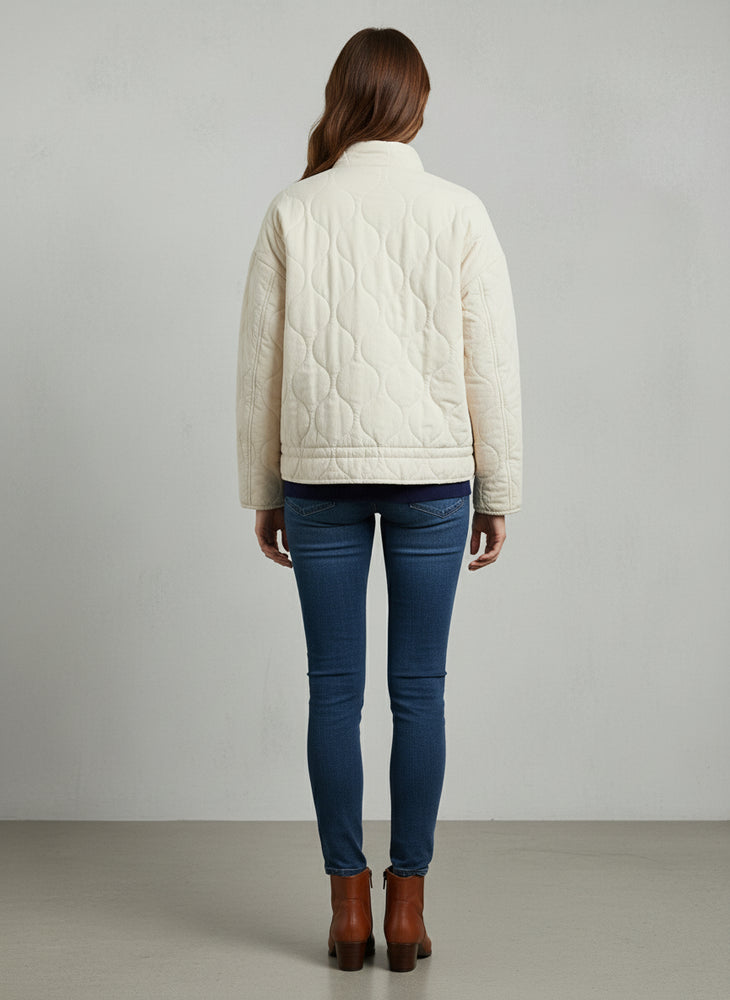 Lässige Damen Steppjacke aus Baumwolle | Herbst | Stehkragen