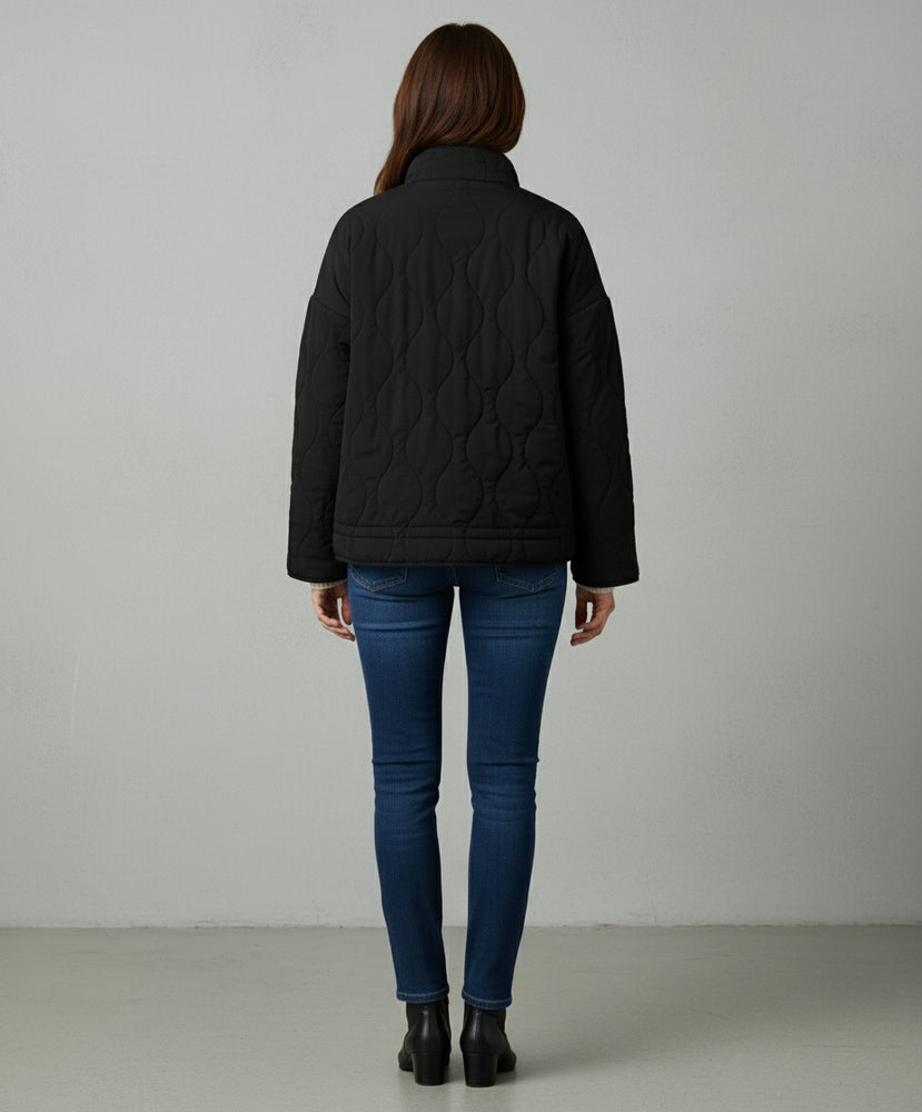 Lässige Damen Steppjacke aus Baumwolle | Herbst | Stehkragen