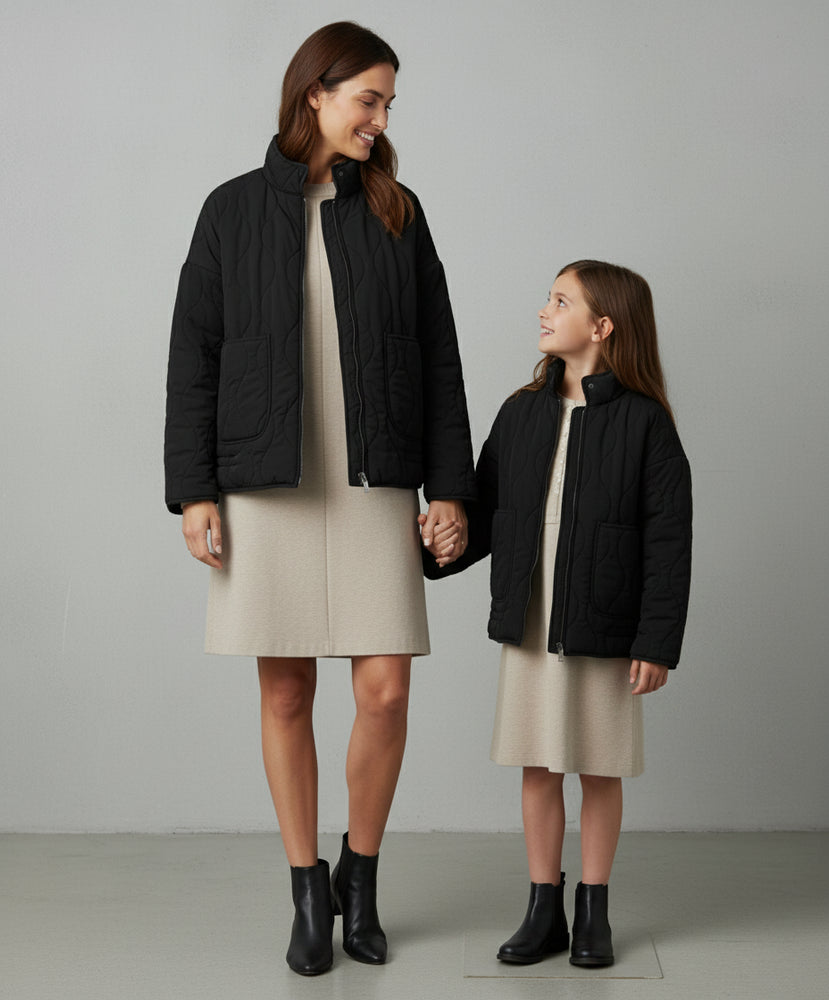 Lässige Damen Steppjacke aus Baumwolle | Herbst | Stehkragen