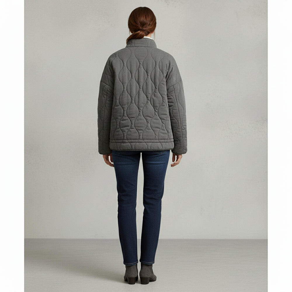 Lässige Damen Steppjacke aus Baumwolle | Herbst | Stehkragen