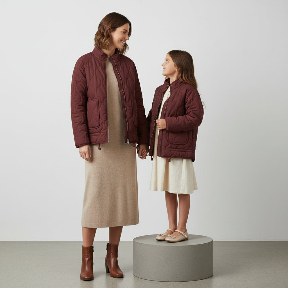 Lässige Damen Steppjacke aus Baumwolle | Herbst | Stehkragen