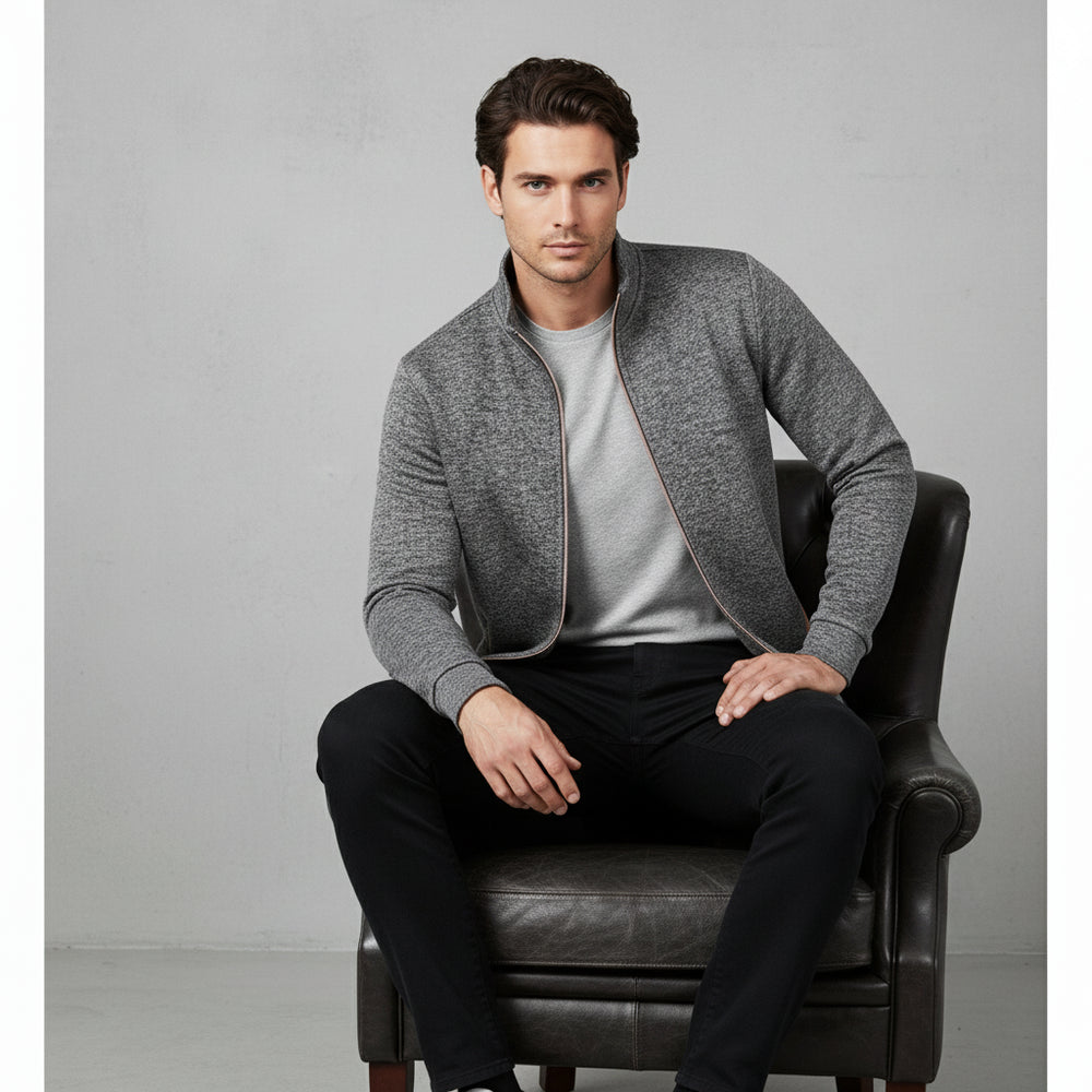 Warme Herren Sweatjacke mit Reißverschluss | Winter