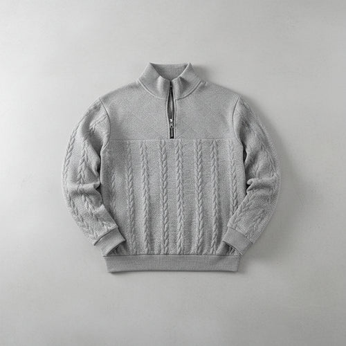 Damen Strickpullover | Stehkragen Reißverschluss | Herbst