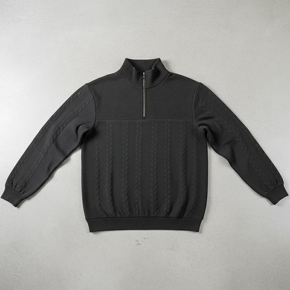 Damen Strickpullover | Stehkragen Reißverschluss | Herbst