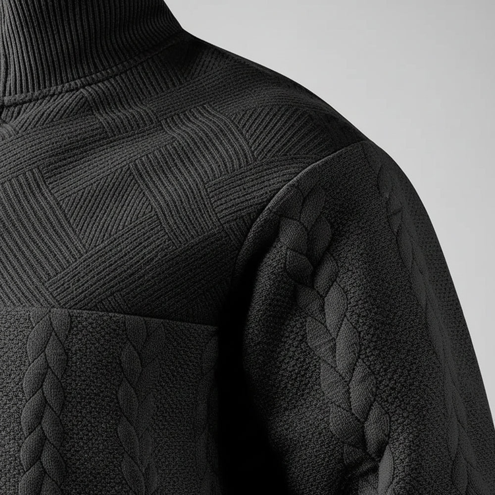 Damen Strickpullover | Stehkragen Reißverschluss | Herbst