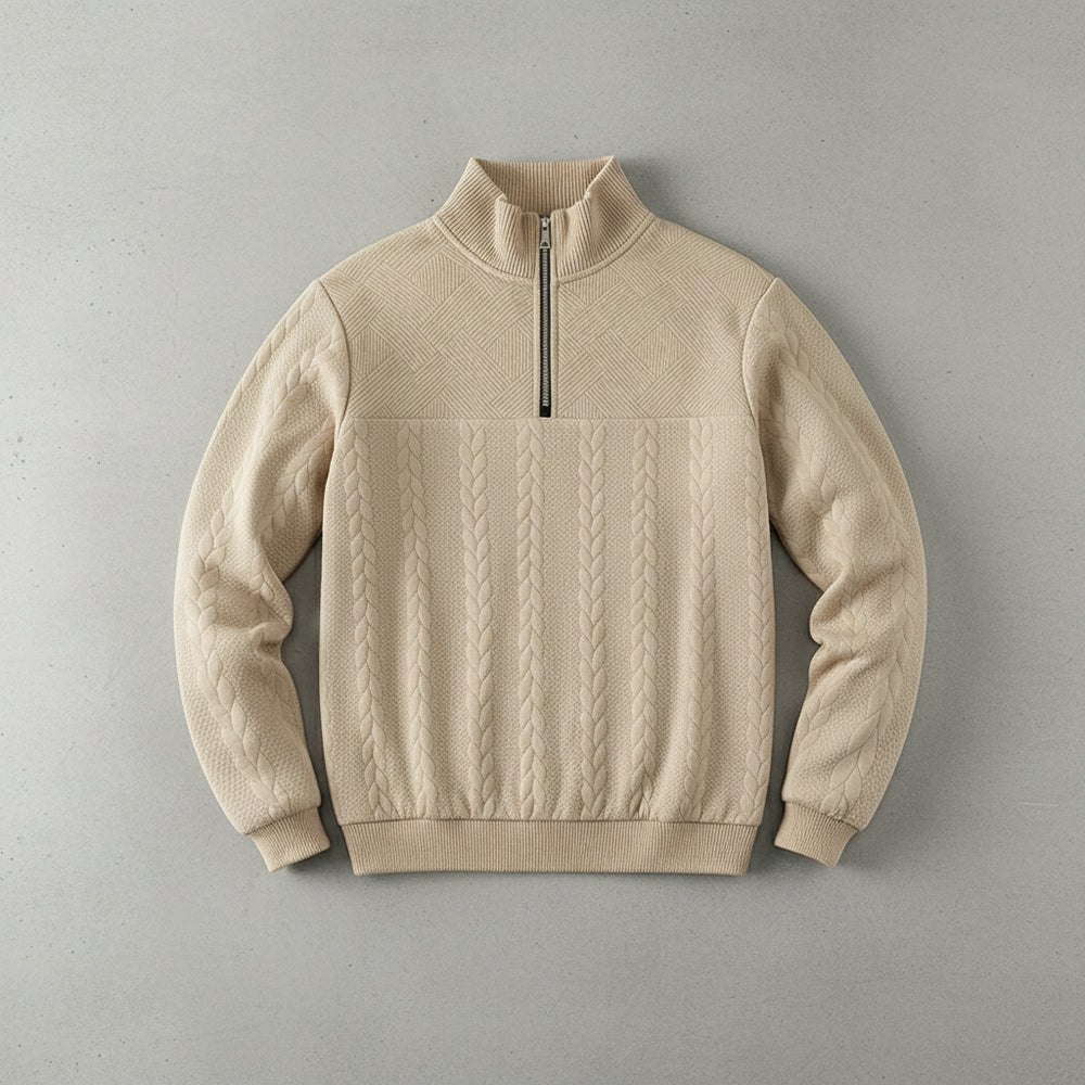 Damen Strickpullover | Stehkragen Reißverschluss | Herbst