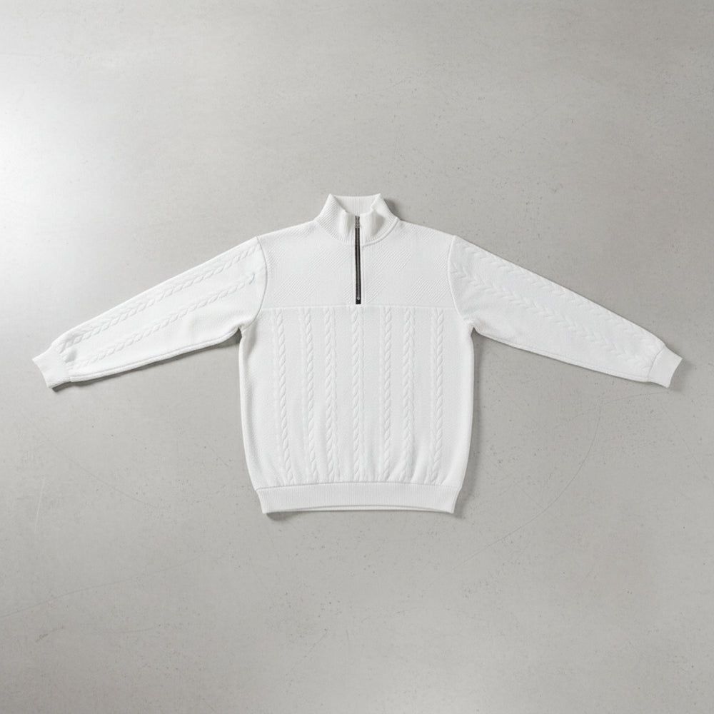 Damen Strickpullover | Stehkragen Reißverschluss | Herbst