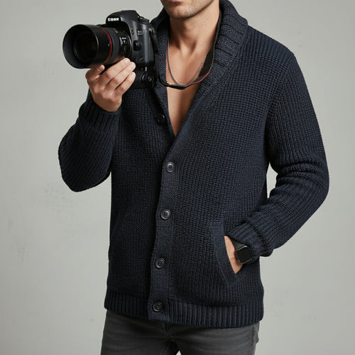 Herren Strick Cardigan Slim Fit | Herbst Winter