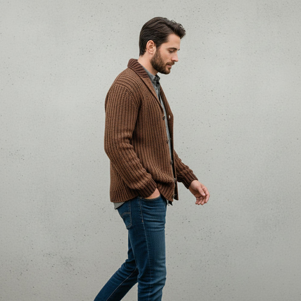 Herren Strick Cardigan Slim Fit | Herbst Winter