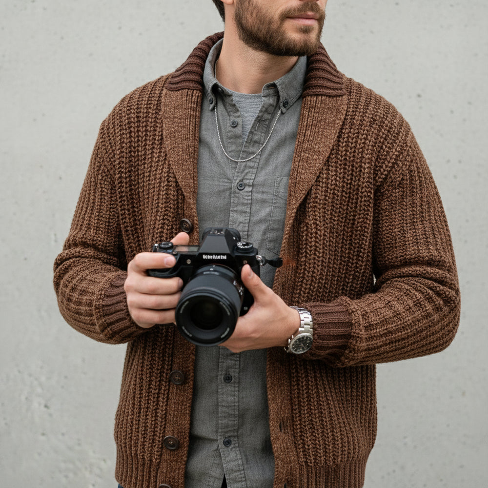 Herren Strick Cardigan Slim Fit | Herbst Winter