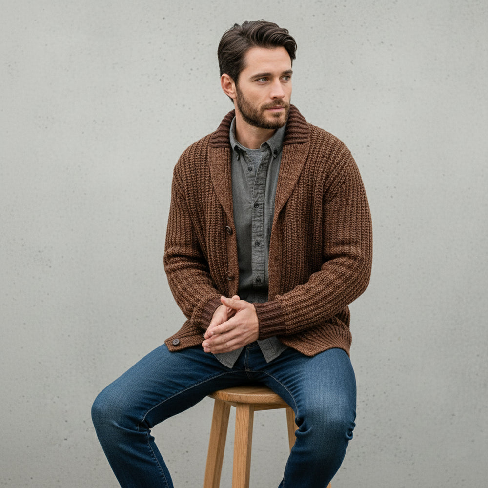 Herren Strick Cardigan Slim Fit | Herbst Winter