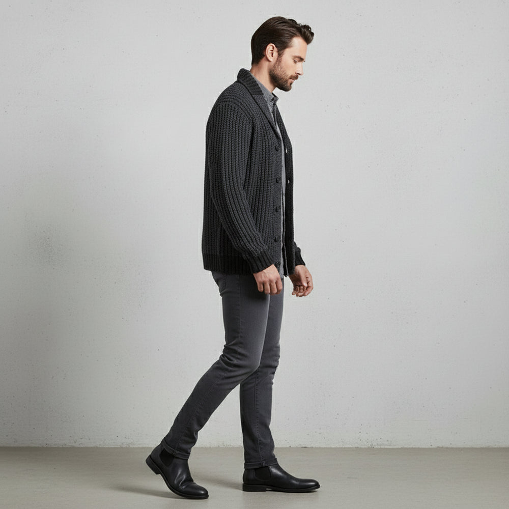 Herren Strick Cardigan Slim Fit | Herbst Winter