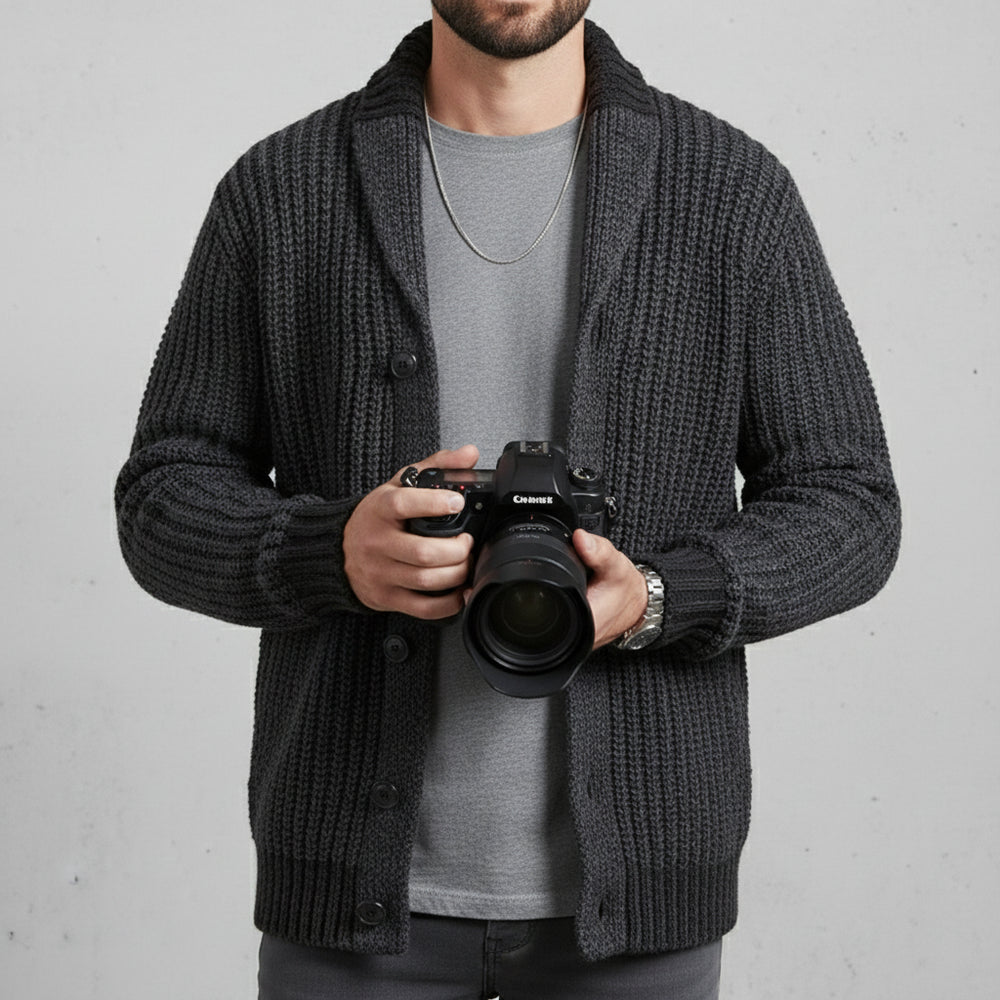 Herren Strick Cardigan Slim Fit | Herbst Winter