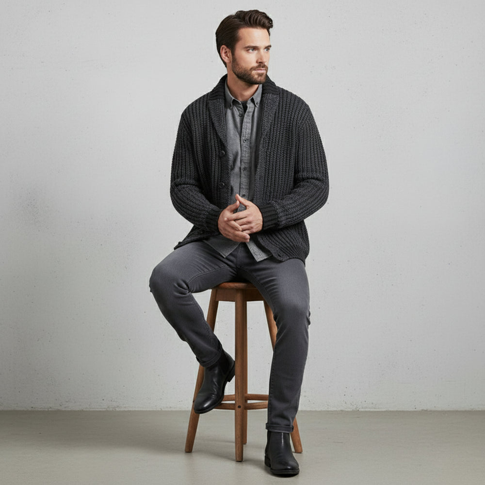 Herren Strick Cardigan Slim Fit | Herbst Winter