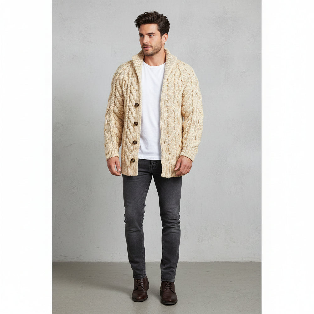 Warmer Herren Strickpullover | Zopfmuster | Winter