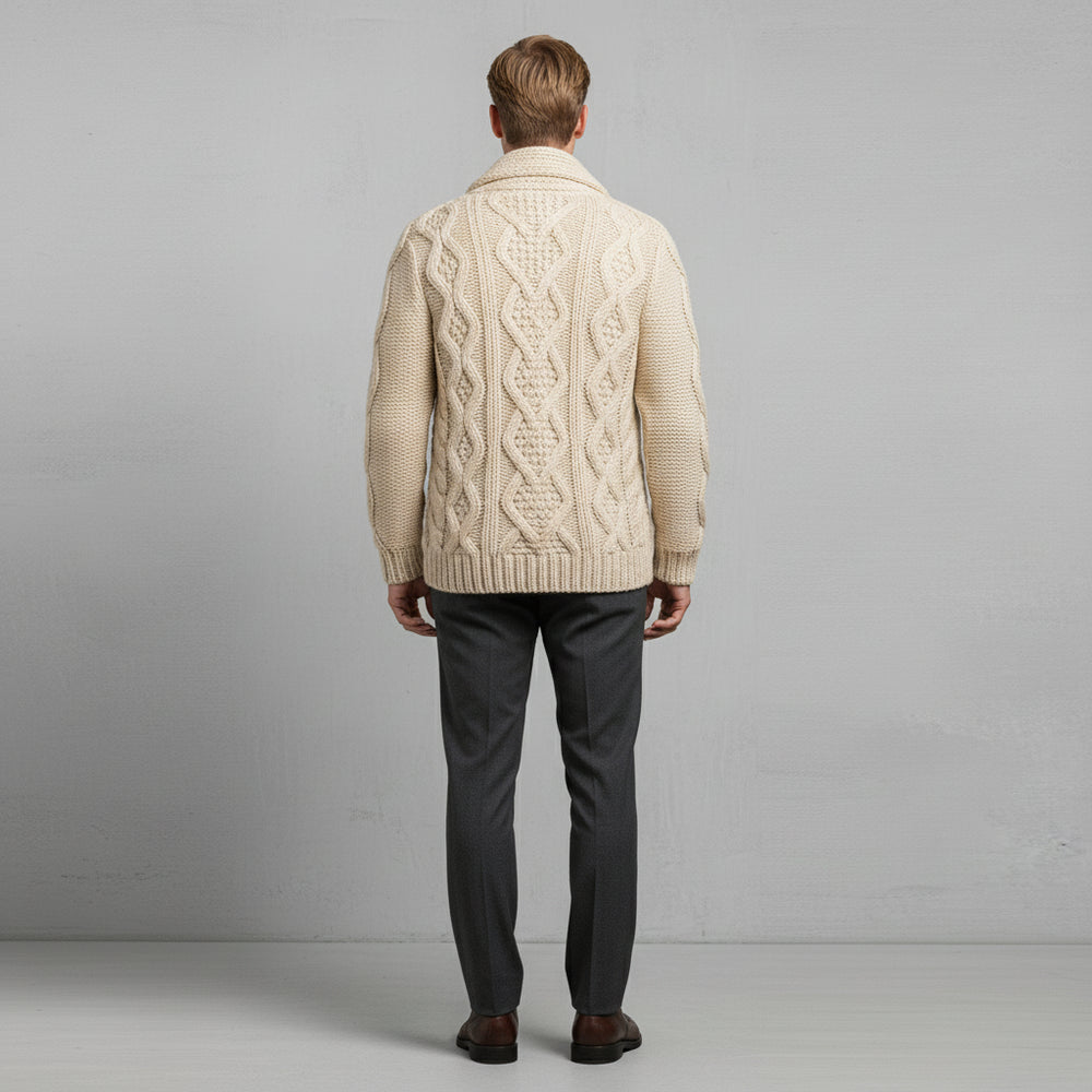 Warmer Herren Strickpullover | Zopfmuster | Winter