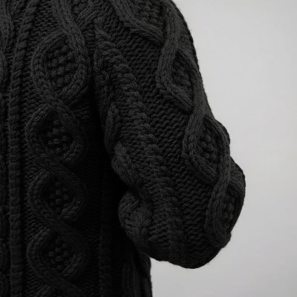 Warmer Herren Strickpullover | Zopfmuster | Winter