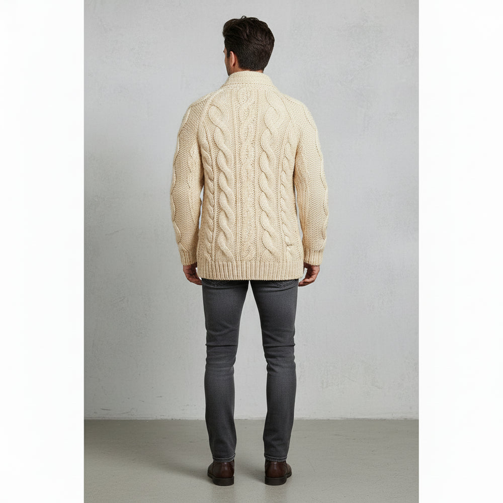 Warmer Herren Strickpullover | Zopfmuster | Winter