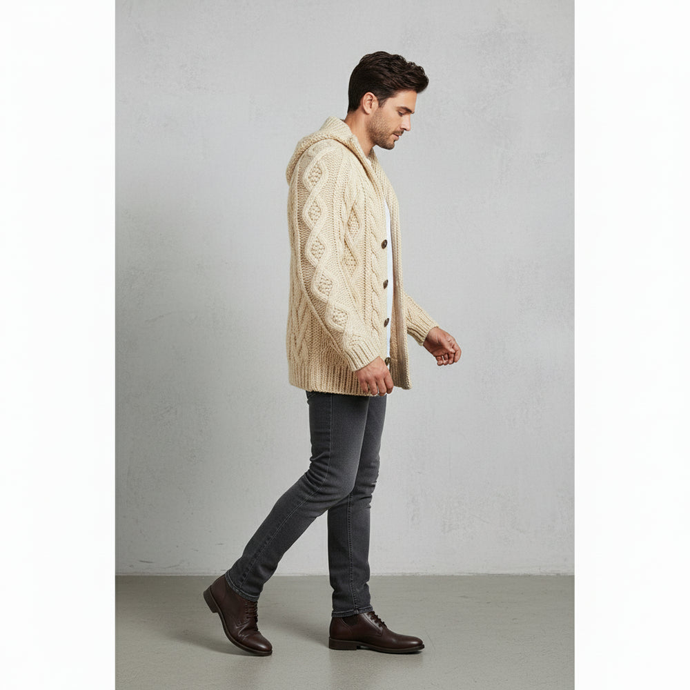 Warmer Herren Strickpullover | Zopfmuster | Winter